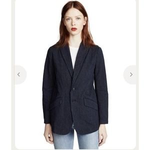 Current/Elliott The Late Night Stripe Blazer Navy Blue Size 1